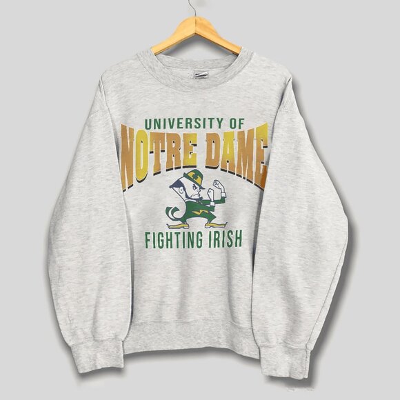 1998 University of Notre Dame Fighting Irish Sweatshirt, Retro NCAA Football Tee - Picture 1 of 2